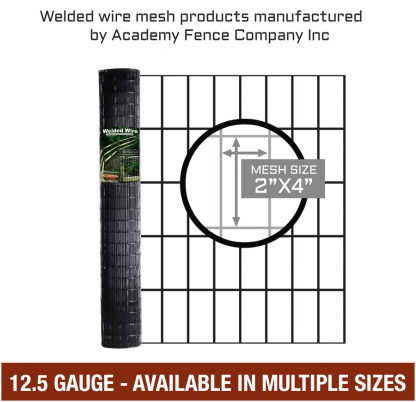 2"x4" 12.5 gauge vinyl coated welded wire roll - Multiple sizes available