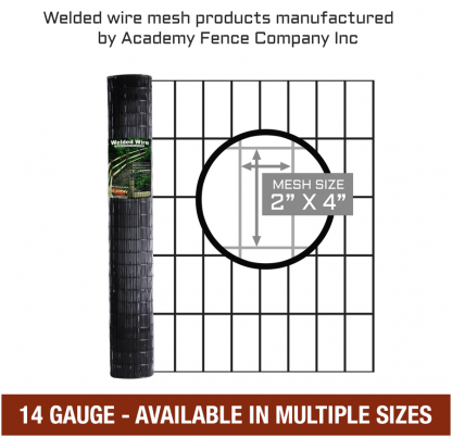 2"x4" 14 gauge vinyl coated welded wire roll - Mulitple sizes available