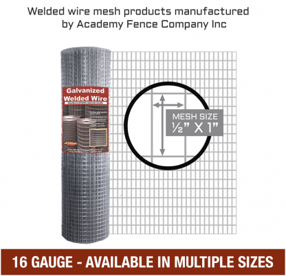 mesh size half inch by 1 inch - 16 Gauge - Galvanized welded wire
