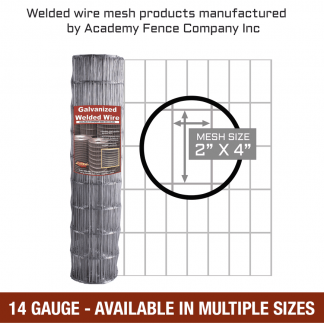 mesh size 2 inches by 4 inches - 14 Gauge - Galvanized welded wire