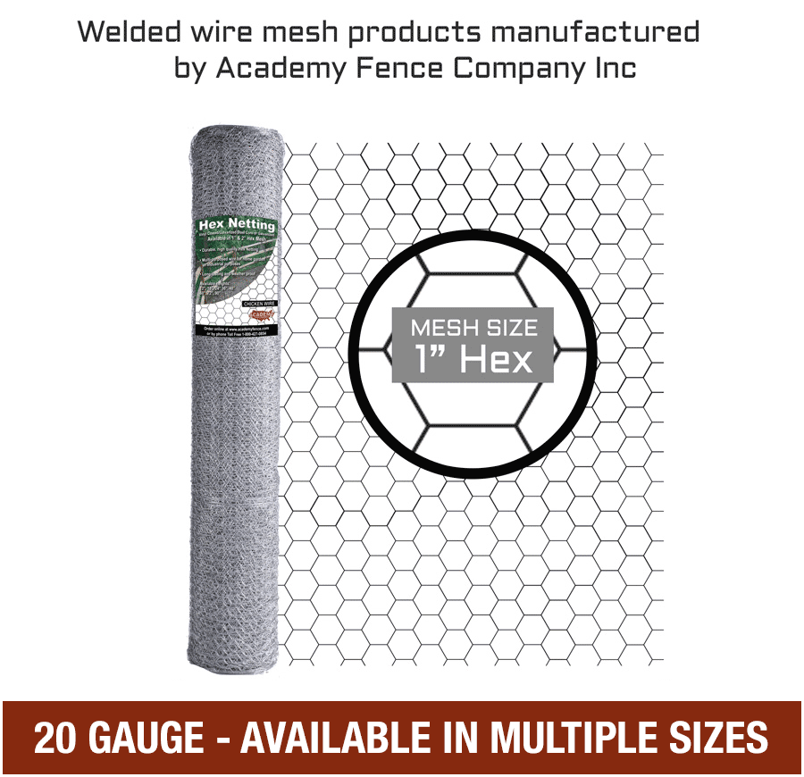 mesh size 1 inch hex - 20 Gauge - Galvanized hex netting or chicken wire