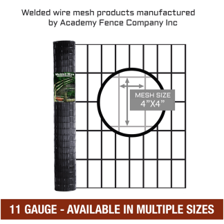 4" x 4" 11 ga. - black PVC coated welded wire